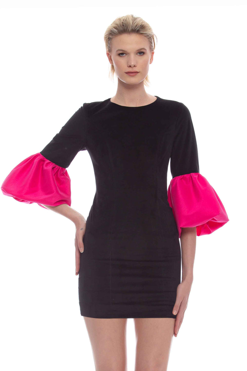 Evening dress with structured sleeves - Dress STEPHANI