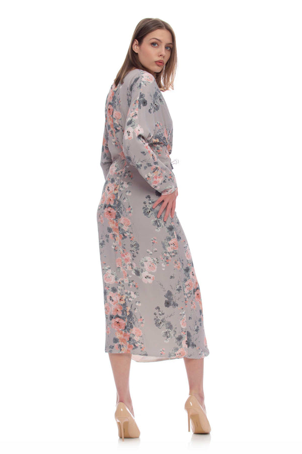 Floral dress with knot weave - Dress OPALE