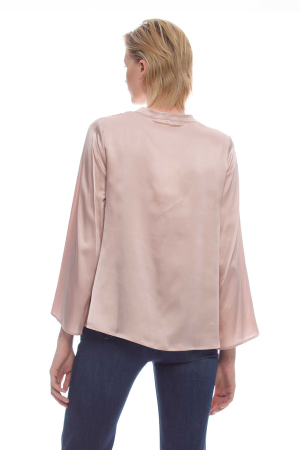 Elegant long sleeved silk blouse - Blouse LINTARRA