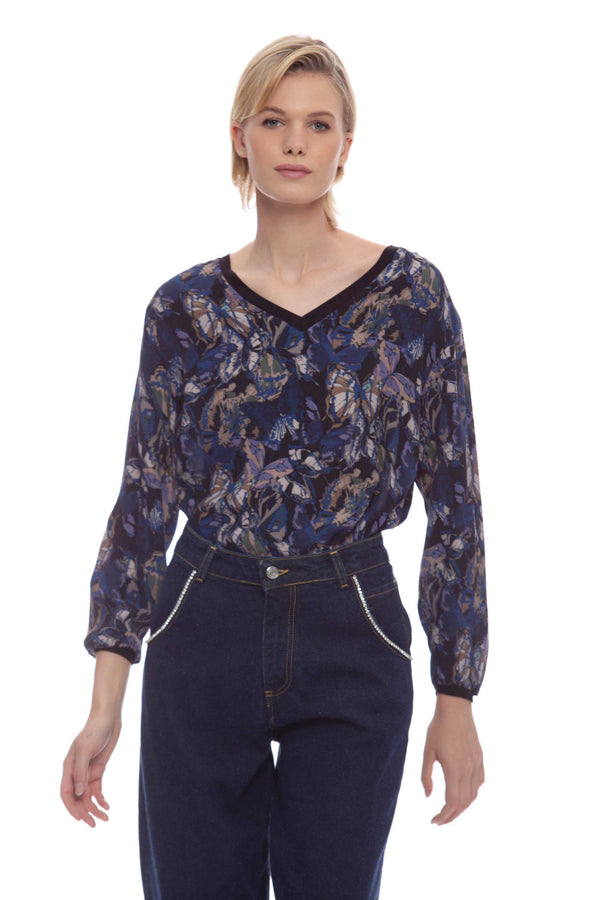 Soft patterned women's blouse - Blouse MAELENN