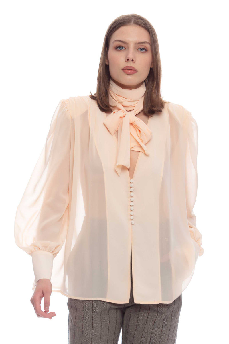 Elegant women's blouse with buttons - Blouse AGAZIO