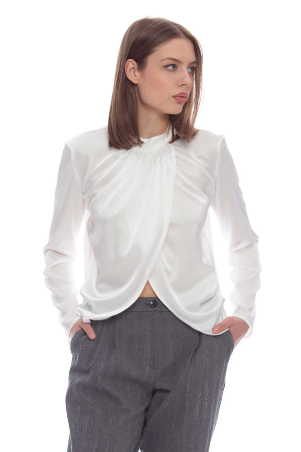 Elegant blouse with turtleneck collar - Blouse ODETTE