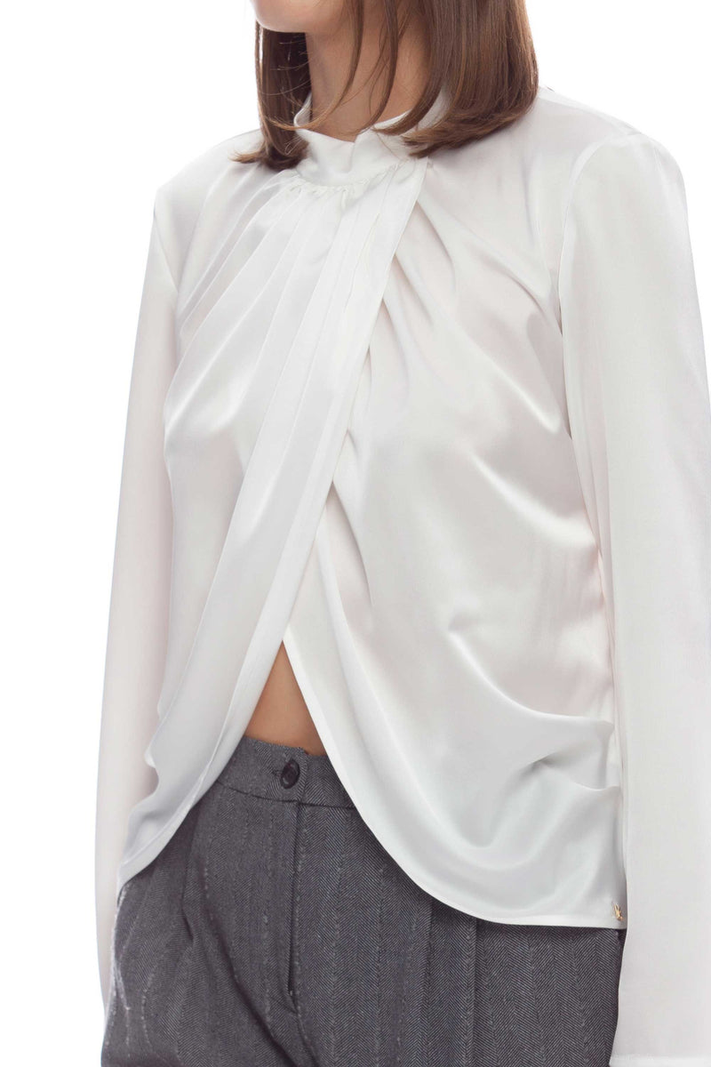 Elegant blouse with turtleneck collar - Blouse ODETTE