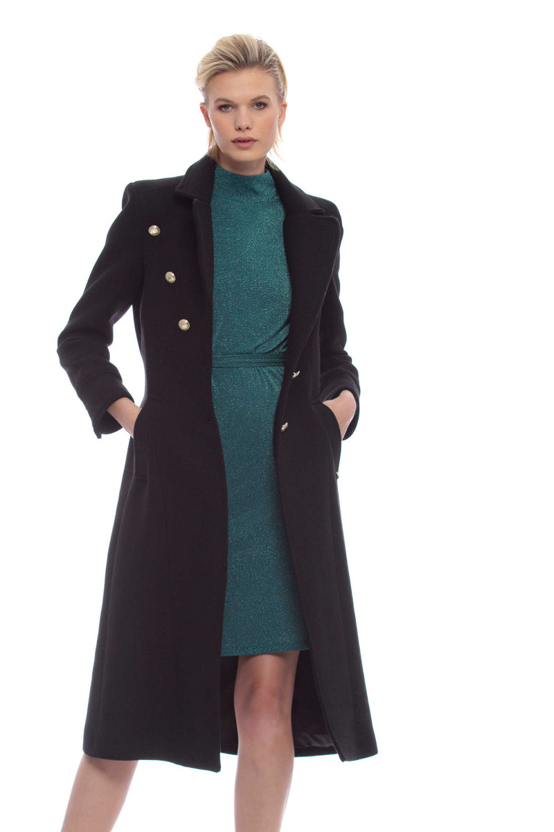 Long coat with gold buttons - Coat PARACUARA