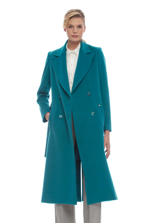 Long coat with tie belt - Coat MACGUA