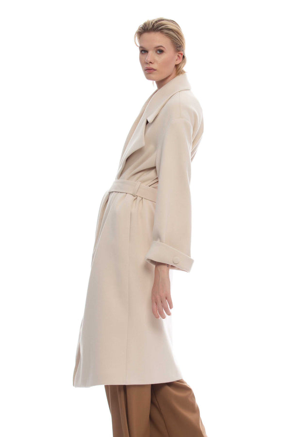 Long wrap coat with belt - Coat IRERR