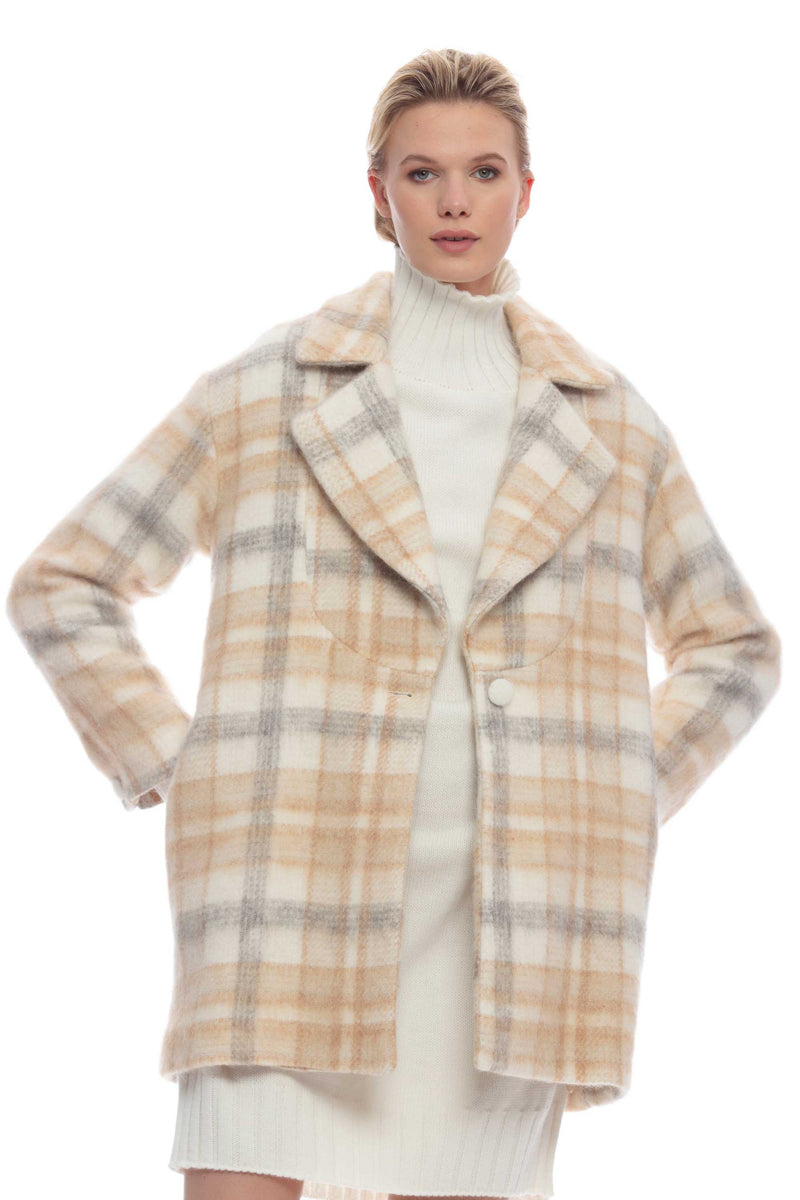 Winter coat with checked pattern - Coat ORTHA