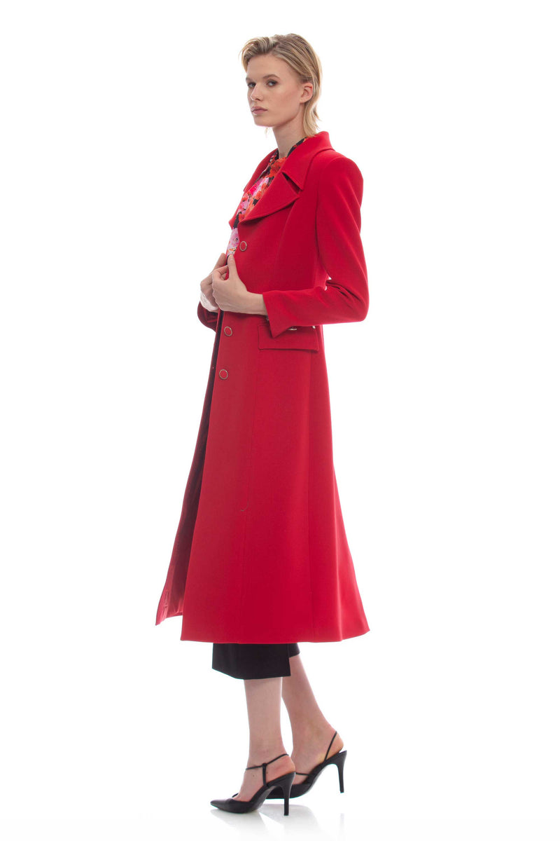 Long elegant coat with buttons - Coat TIFFANY