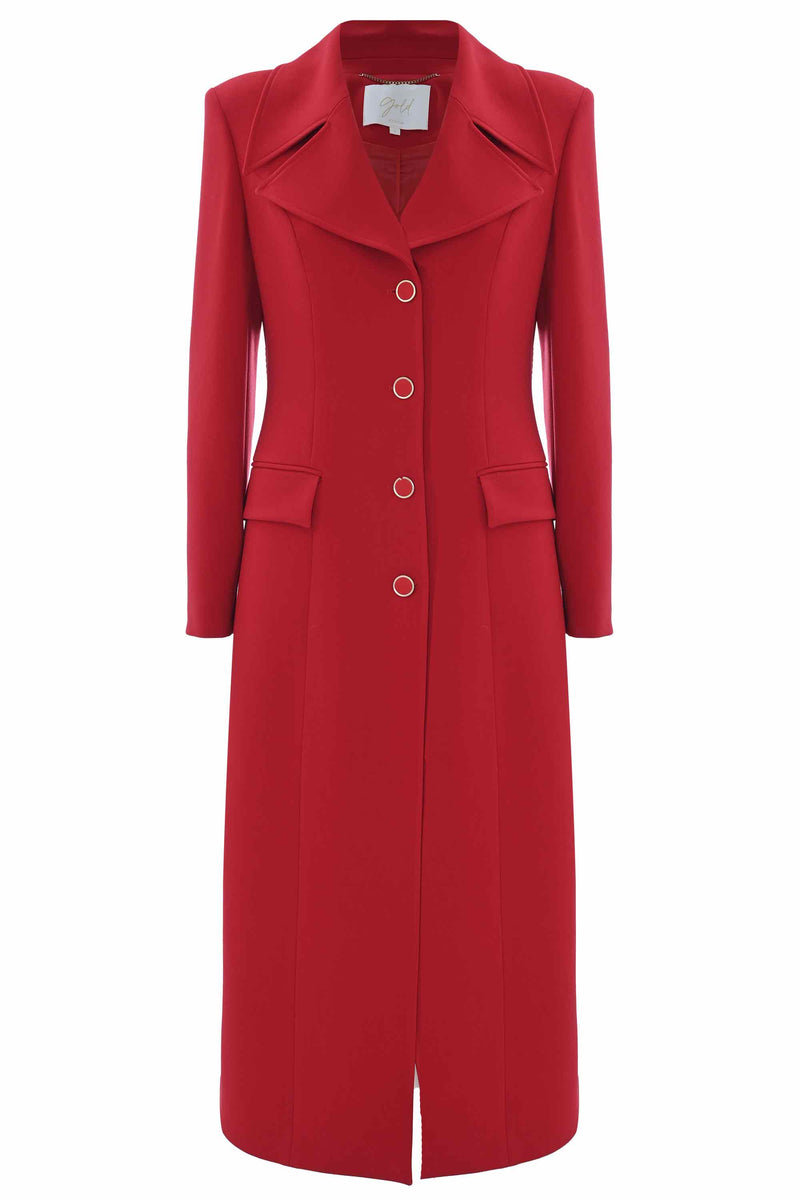 Long elegant coat with buttons - Coat TIFFANY