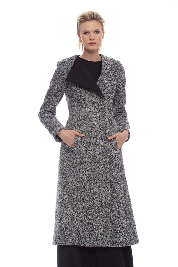 Long flared woollen coat - Coat DEMETRA
