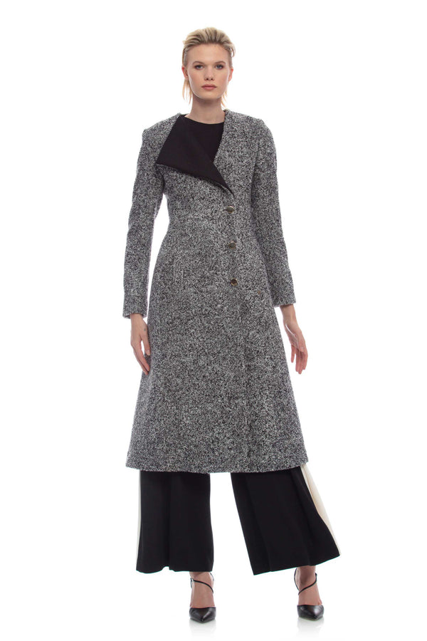 Long flared woollen coat - Coat DEMETRA