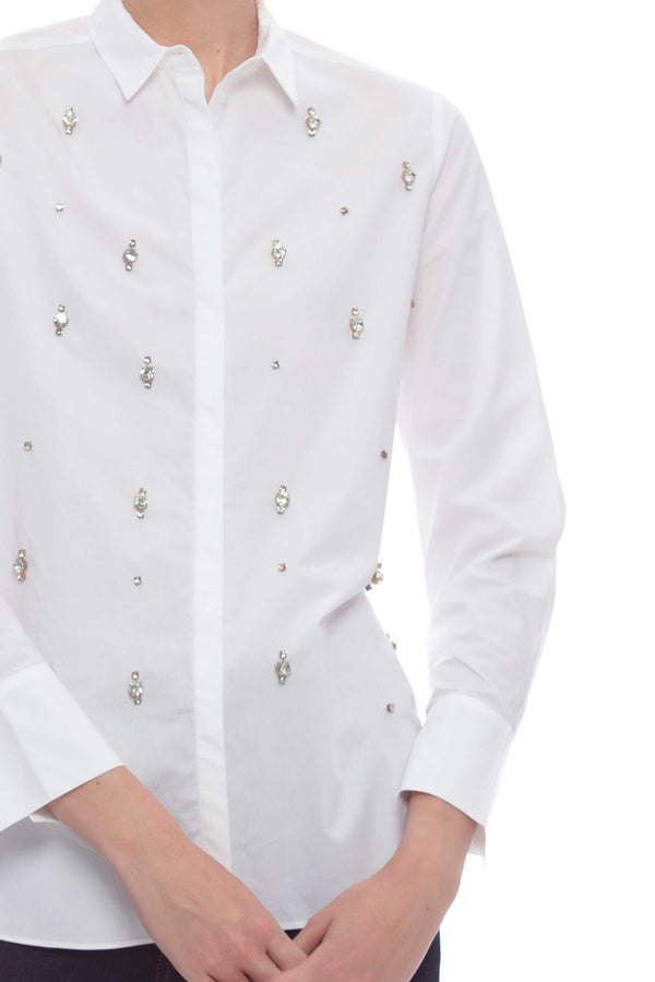 Women's tuxedo shirt with appliqués - Shirt RAYALLE