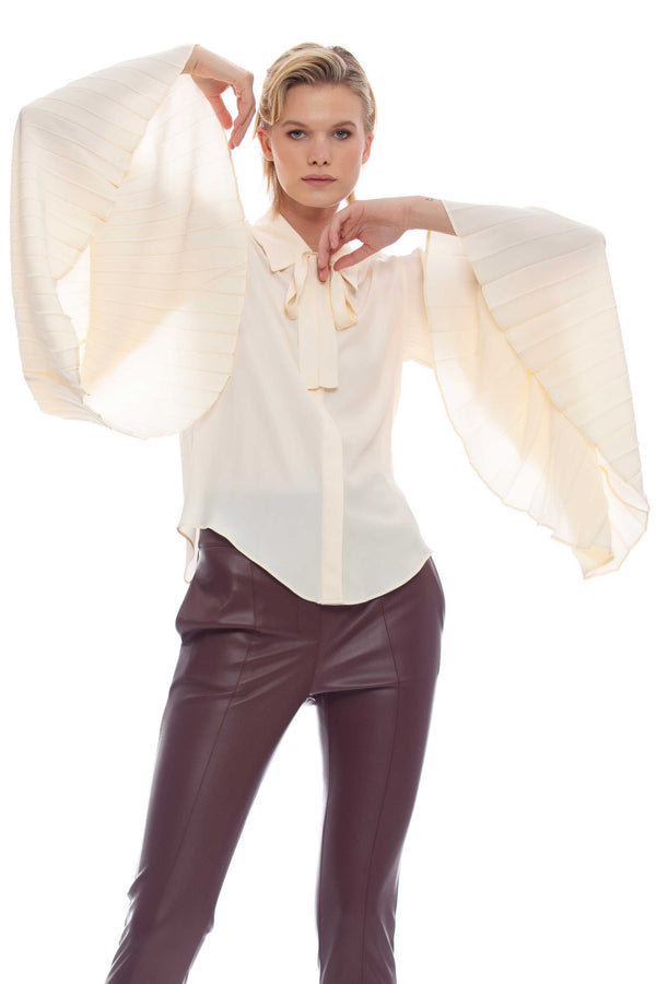Silk shirt with pleated sleeves - Shirt MARION
