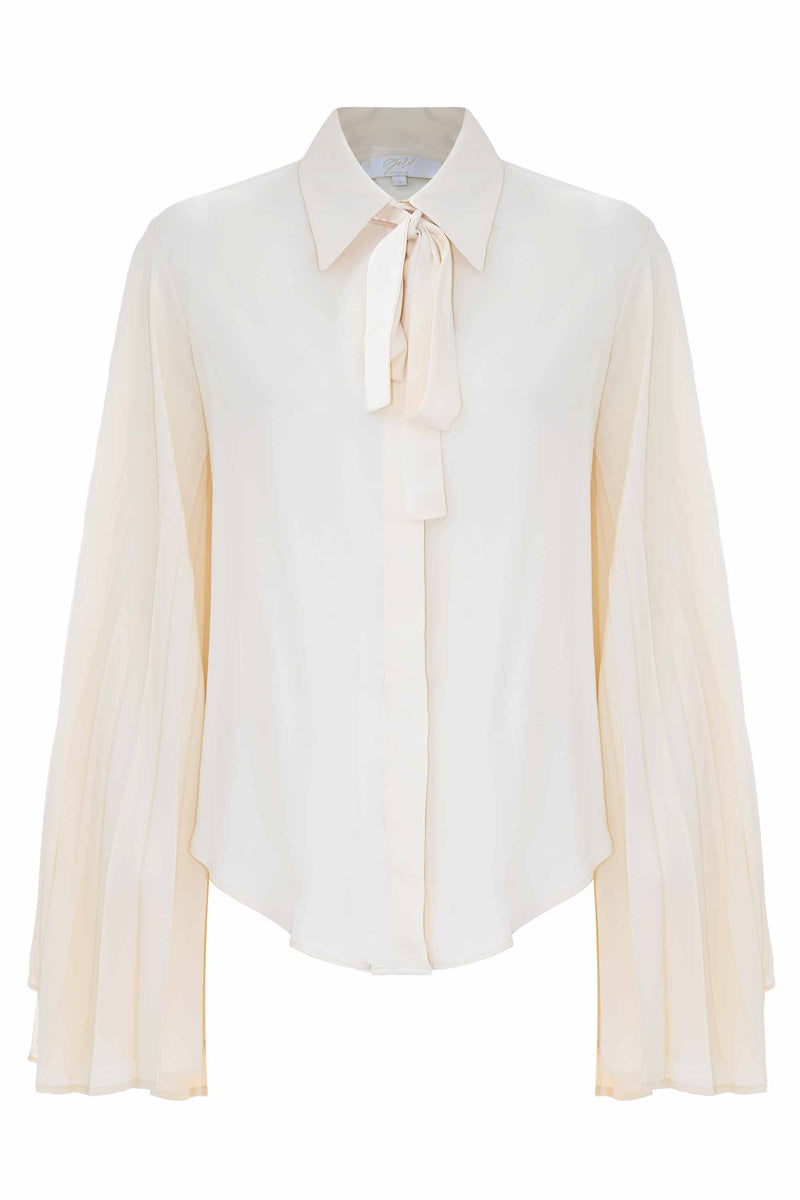 Silk shirt with pleated sleeves - Shirt MARION