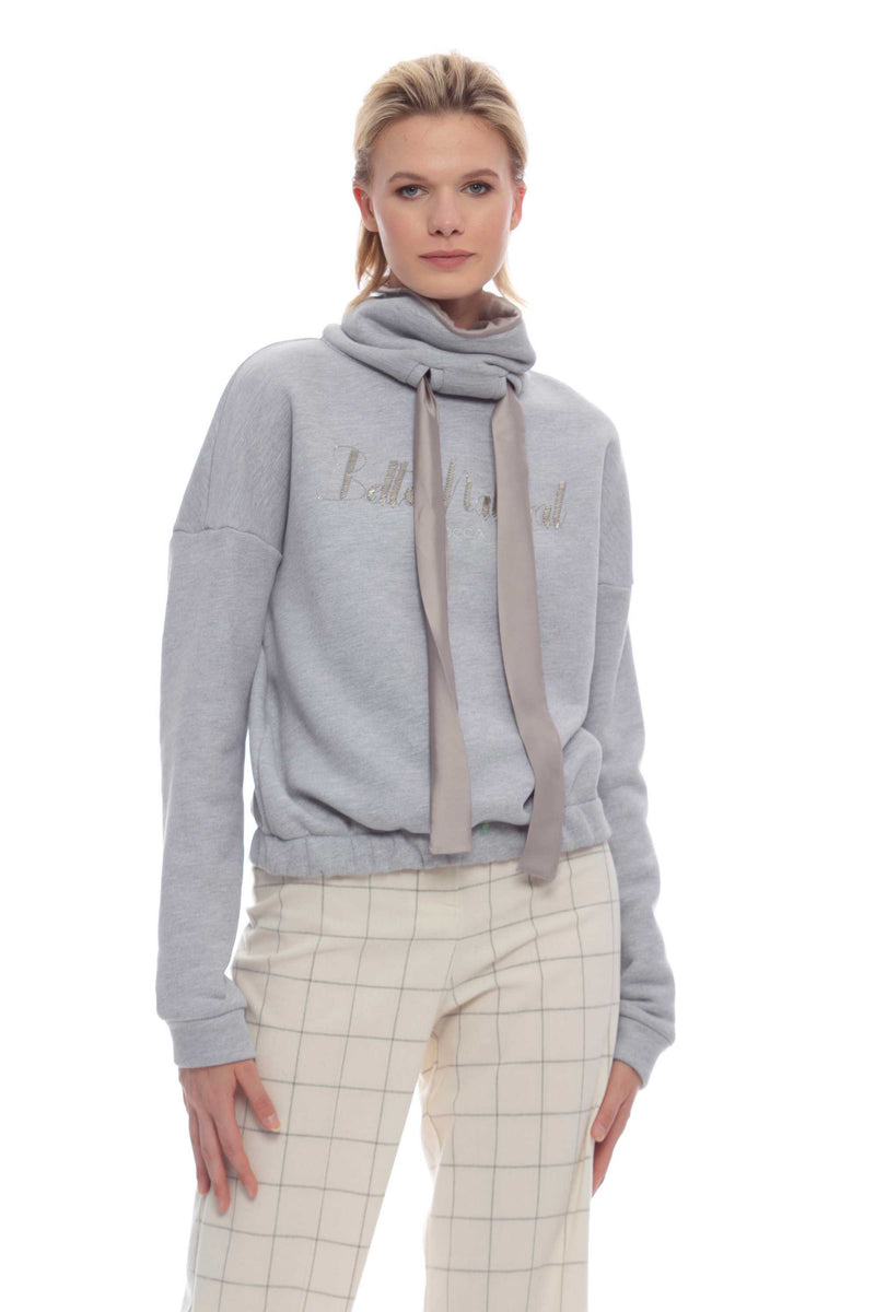 Cotton sweatshirt with high collar - Sweatshirt BEFSEK