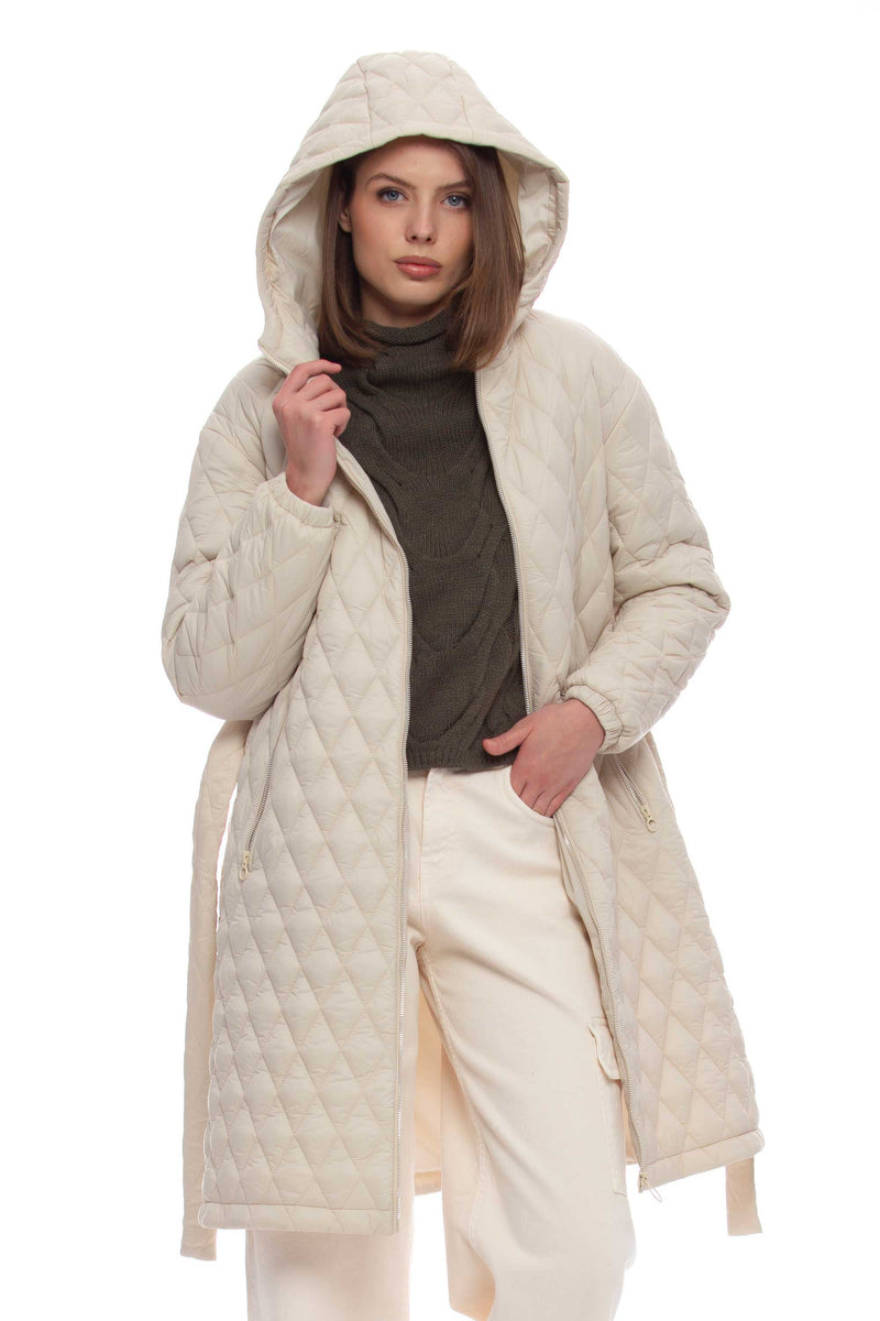 Quilted women's coat with belt - Down jacket ALWELL