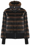 Patterned turtleneck jacket with fur effect - Down jacket HOKOKA