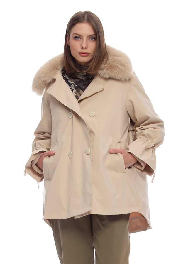 Jacket with faux fur collar - Down jacket AHEA
