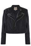 Short leather jacket with double zip - Giubbotto NAELAY