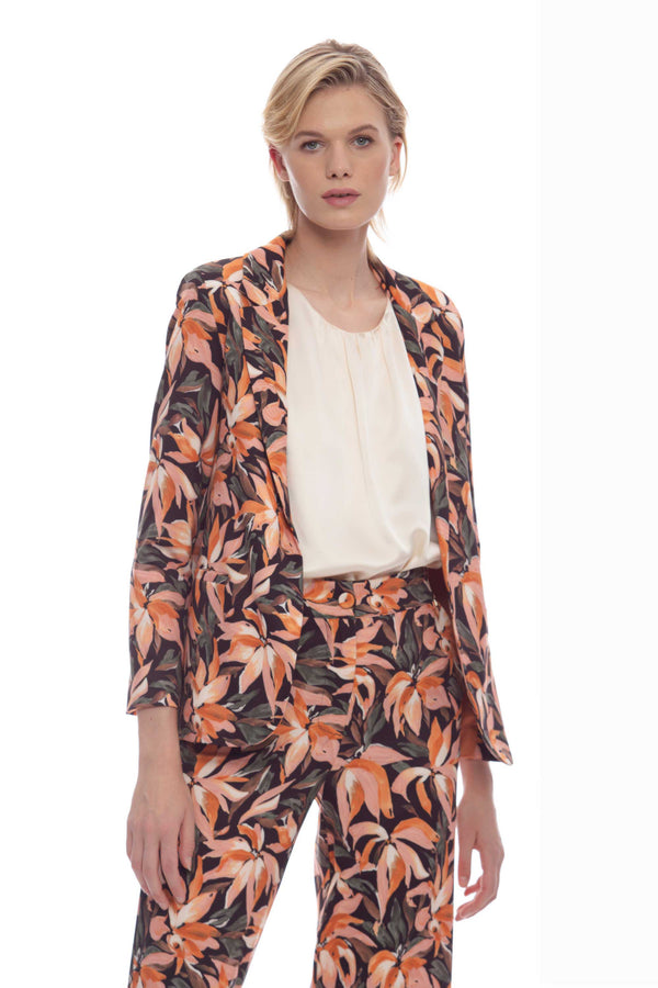 Floral jacket with covered button - Jacket DURBER