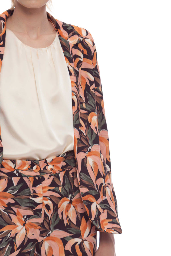 Floral jacket with covered button - Jacket DURBER