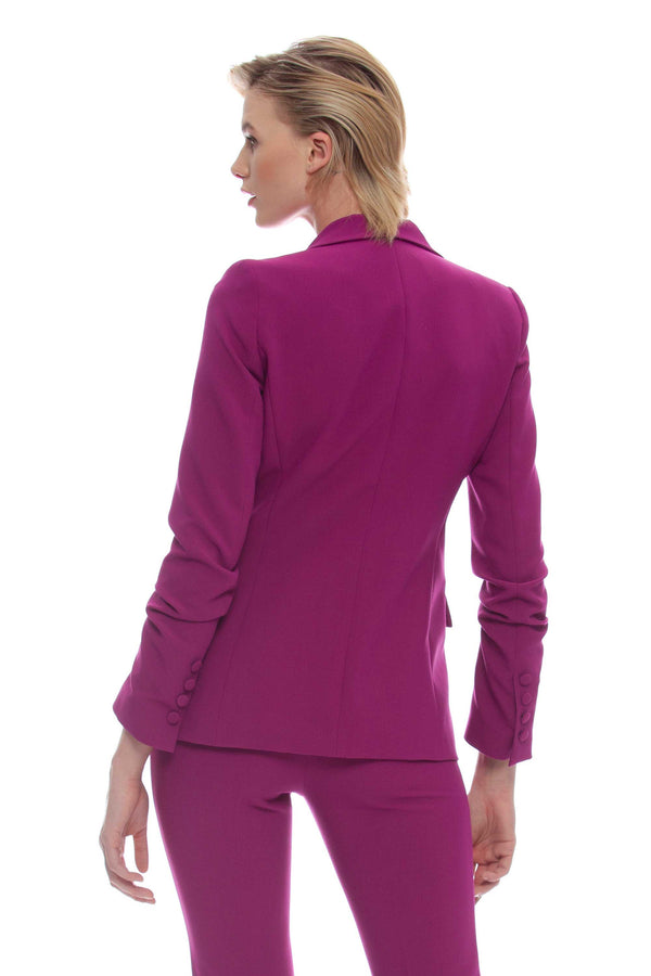 Jacket with draped sleeves and concealed fastening - Jacket FAENATH