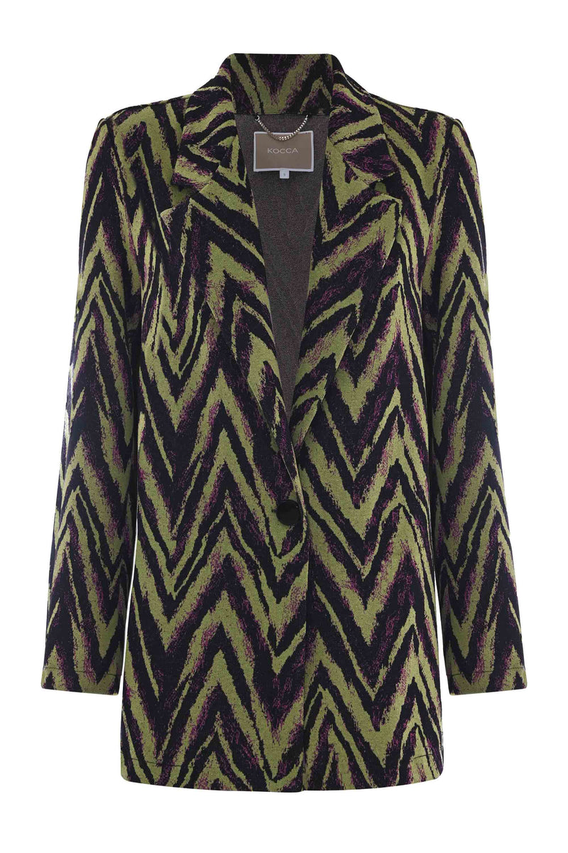 Cotton jacket in abstract pattern - Jacket BULDAK