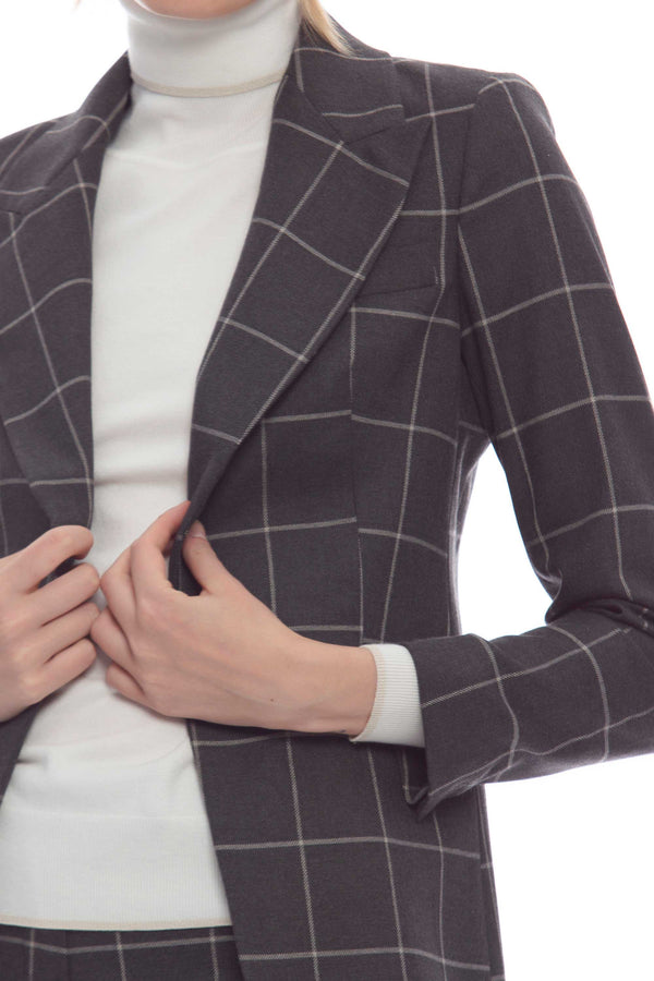 Patterned single-breasted jacket in viscose blend - Jacket KEDRION
