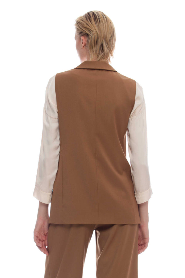 Double-breasted sleeveless jacket in viscose - Jacket Sm MYNETH