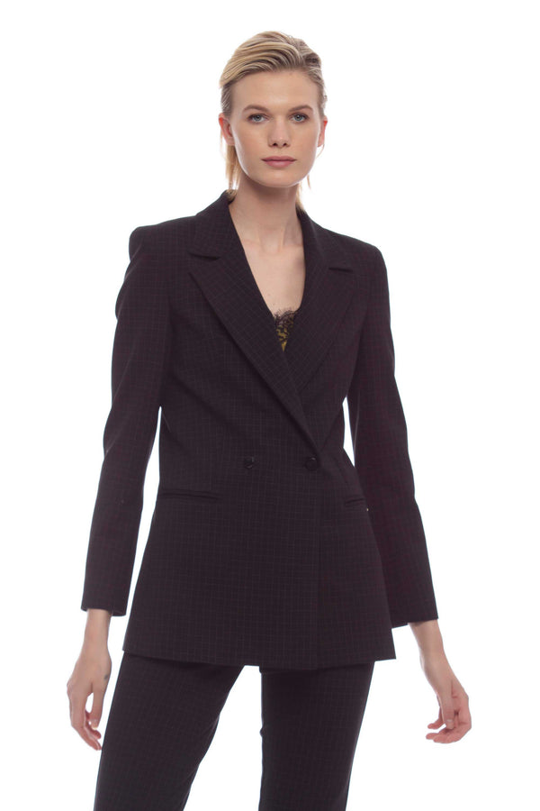 Women's masculine-cut patterned jacket - Jacket AMGOR