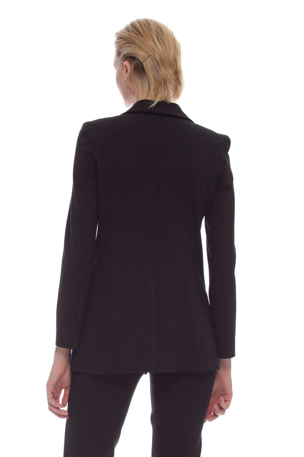 Women's masculine-cut patterned jacket - Jacket AMGOR