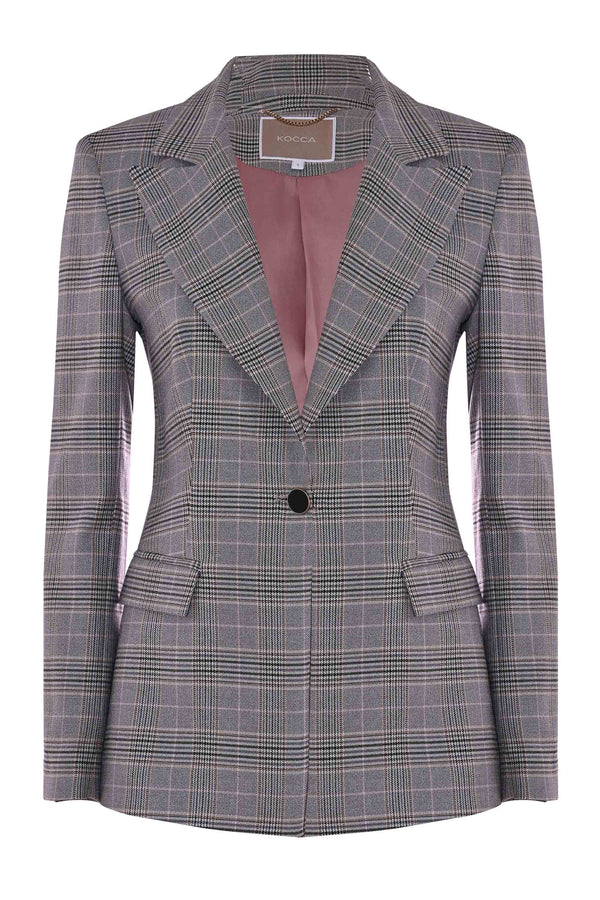 Single-breasted patterned and lined jacket with pockets - Jacket BRAXRI