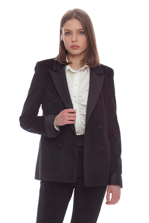 Elegant jacket with suede effect - Jacket ALEXANDER