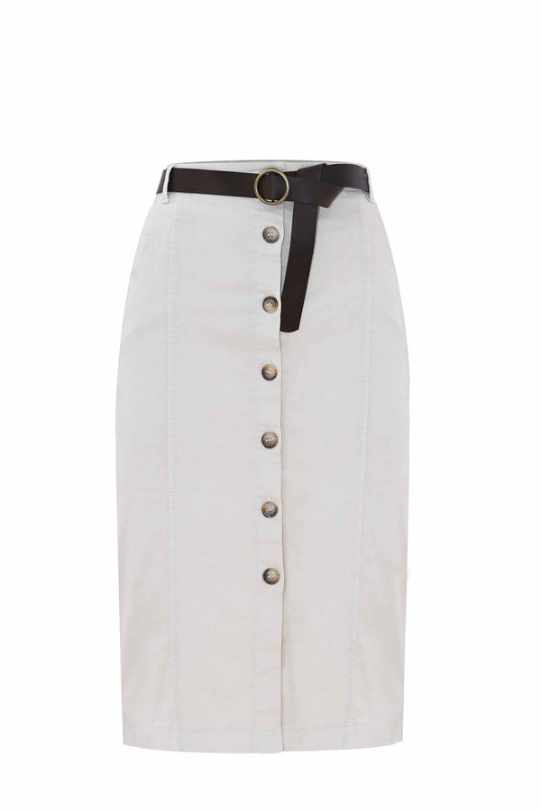 Cotton pencil skirt with buttons - Skirt BAJAL