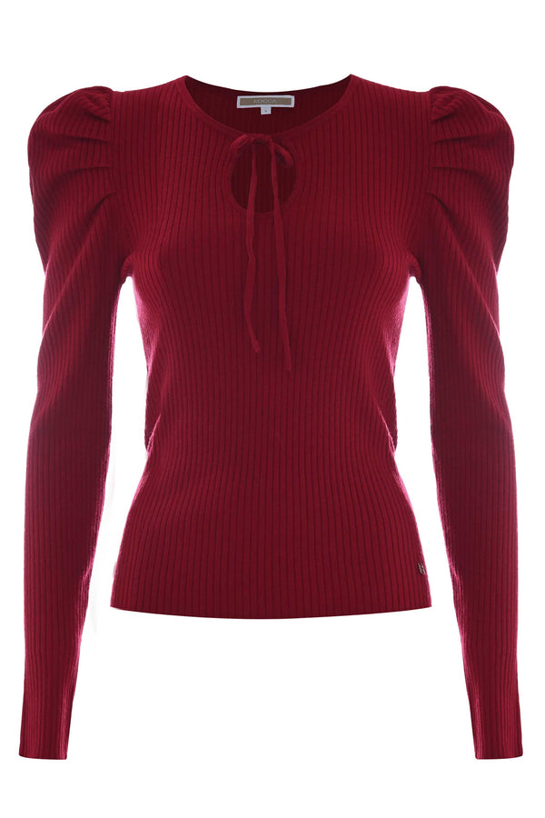 Ribbed sweater with puff sleeves - Sweater  GALYETH