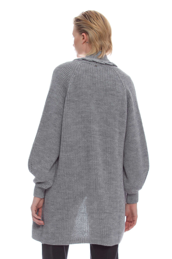 Cable knit cardigan-style sweater - Sweater  GANINN