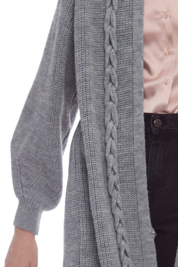 Cable knit cardigan-style sweater - Sweater  GANINN
