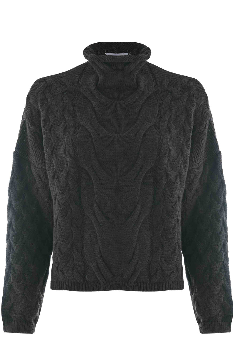 Avant-garde style funnel neck sweater - Sweater  MOREYND