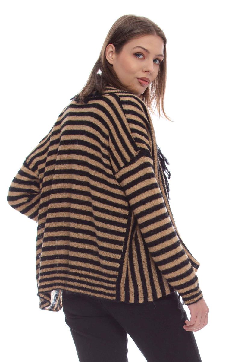 Striped fringe outlet sweater