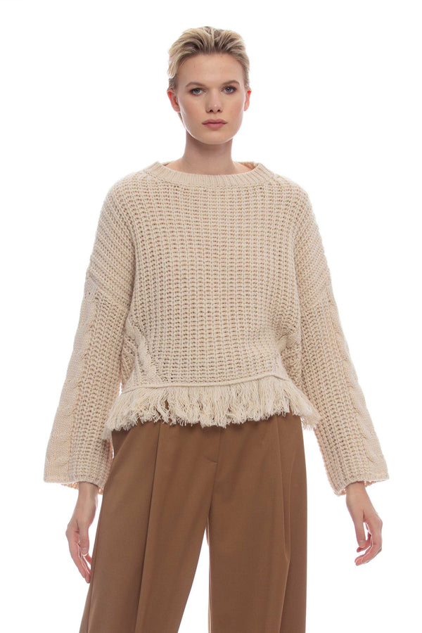 Sweater with fringes at the bottom - Sweater BENJELU