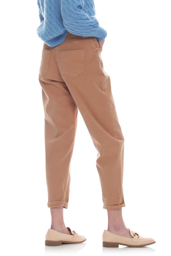 Pantaloni con risvolto in cotone - Pantalone Color GAETARRA