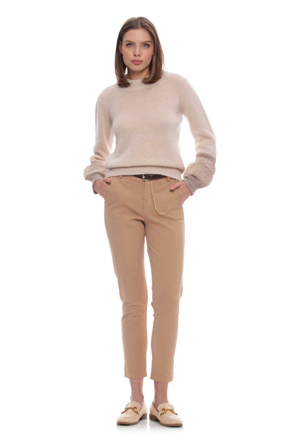 Pantaloni straight con dettaglio catena e cintura - Pantalone Color BAERAY