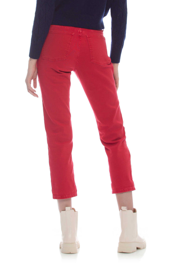 Pantaloni in cotone con risvolti - Pantalone Color GRANT