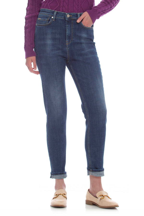 Jeans straight effetto slavato con risvolto - Pantalone Denim GRALILL