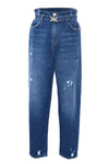 Jeans a vita alta con cintura - Pantalone Denim CENBER