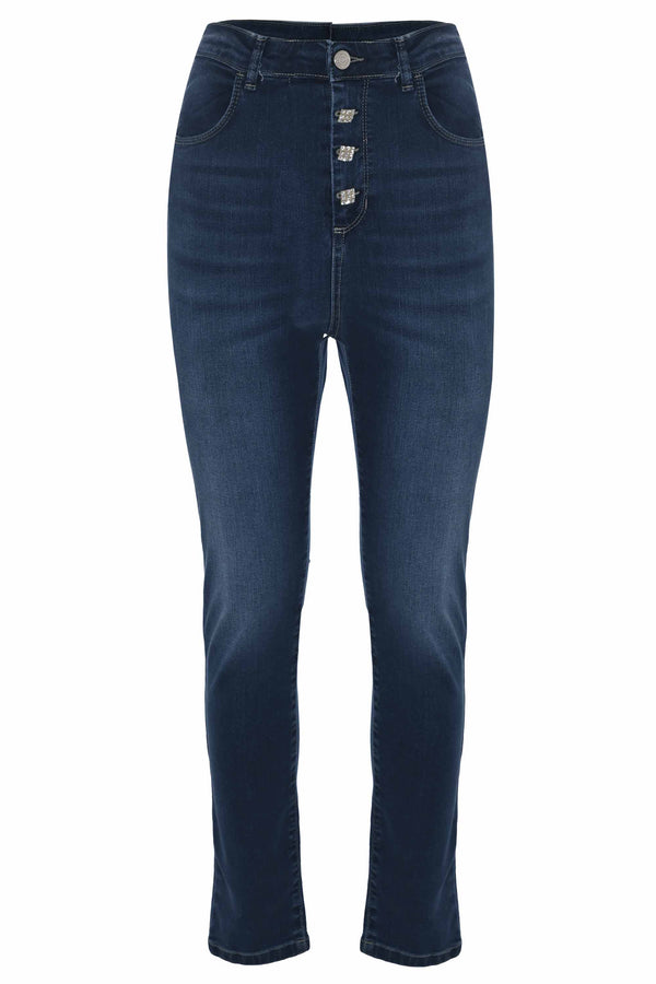 Jeans skinny con chiusura bottoni gioiello - Pantalone Denim DARRIK