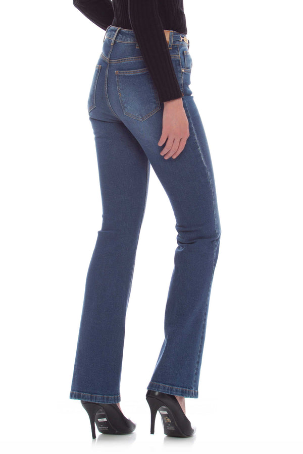 Jeans straight con fibbia metallica in vita - Pantalone Denim CILTY