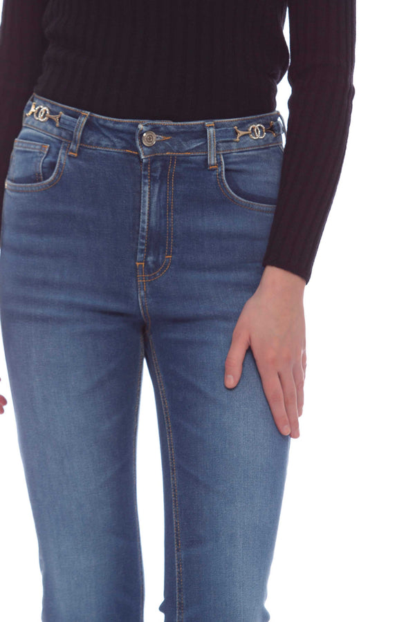Straight jeans with metal buckle at the waist - Jeans CILTY