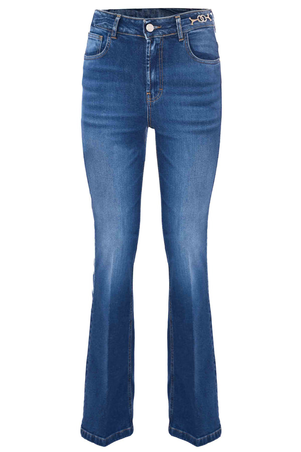 Jeans straight con fibbia metallica in vita - Pantalone Denim CILTY