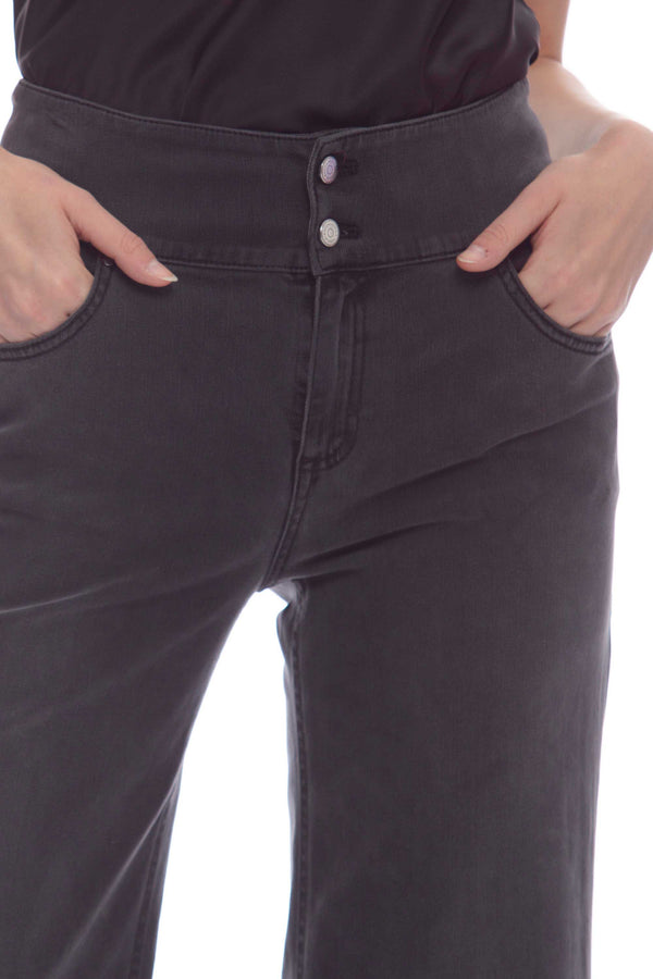 Jeans svasati con baschina in vita - Pantalone Denim ELORENN
